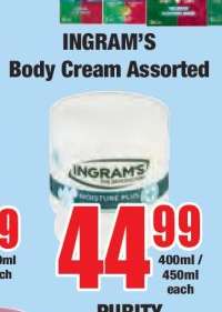 INGRAM’S Body Cream Assorted