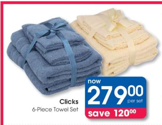 Clicks 6-Piece Towel Set