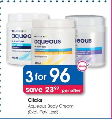 Clicks Aqueous Body Cream