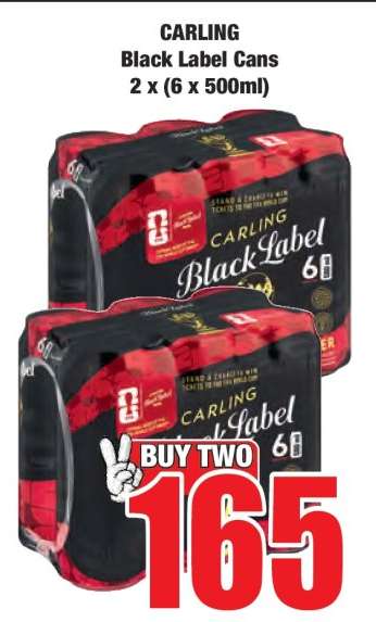 CARLING BLACK LABEL CANS 2 X (6 X 500ML)