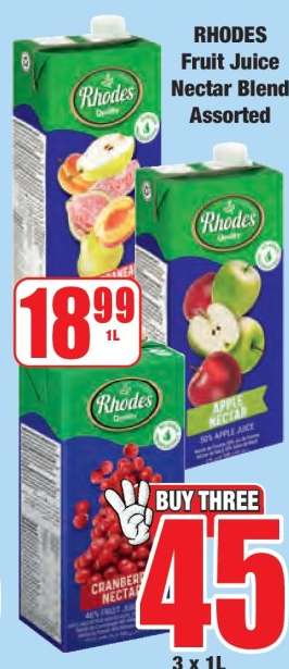 RHODES Fruit Juice Nectar Blend Assorted