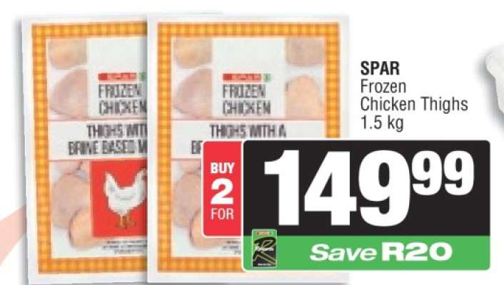 SPAR Frozen Chicken Thighs 1.5 kg