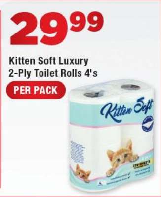 Kitten Soft Luxury 2-Ply Toilet Rolls 4's