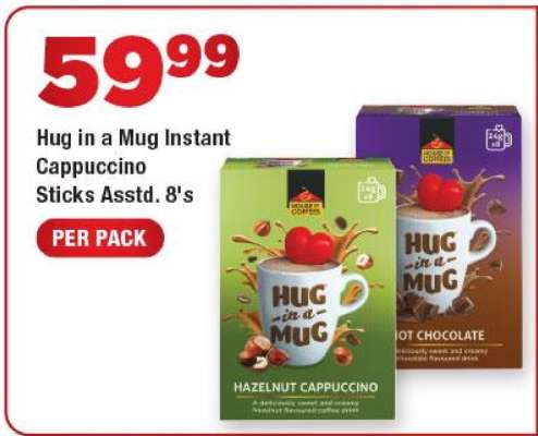 Hug in a Mug Instant Cappuccino Sticks Assorted 8's