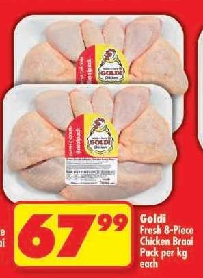 Goldi Fresh 8-Piece Chicken Braai Pack per kg each