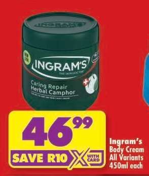 Ingram's Body Cream All Variants 450ml each