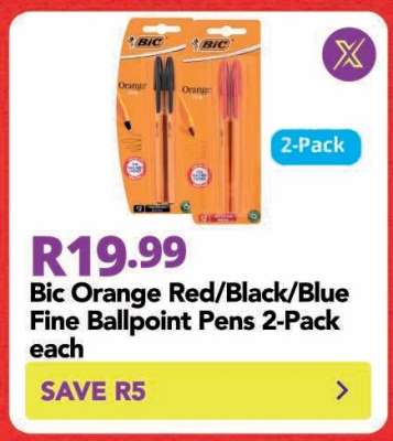 Bic Orange Red/Black/Blue Fine Ballpoint Pens 2-Pack each