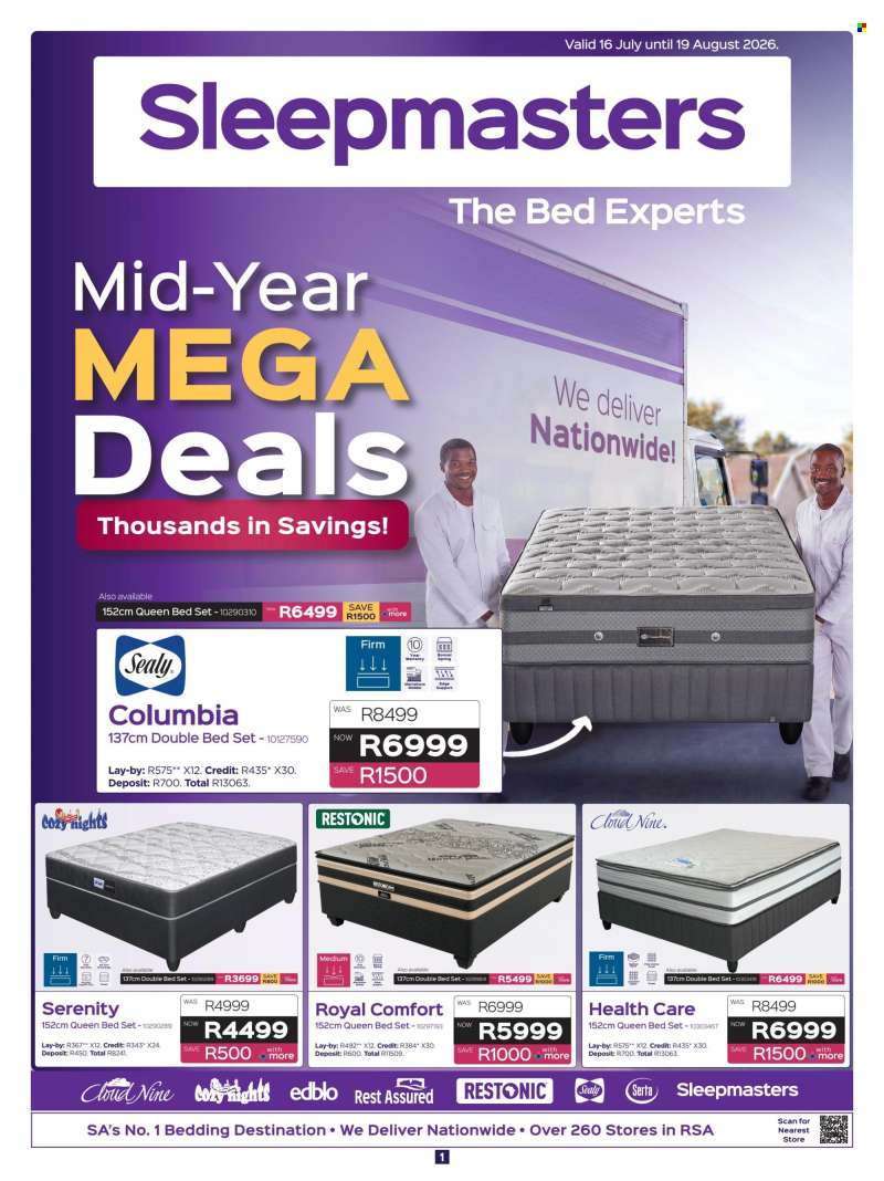 Sleepmasters catalogue  - 16/07/2026 - 19/08/2026.