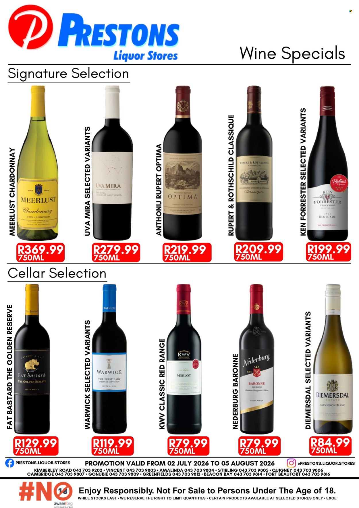 Prestons Liquor Stores specials - 02/07/2026 - 05/08/2026. Page 1