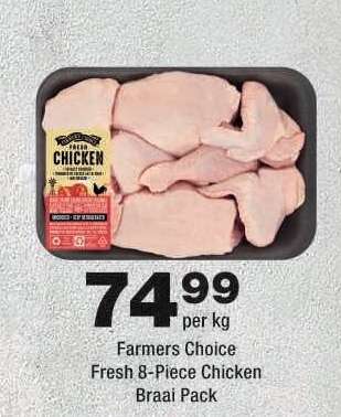 Farmers Choice Fresh 8-Piece Chicken Braai Pack