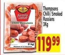 Thompsons Chilli Smoked Russians 3Kg