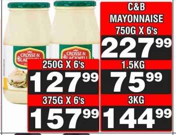 C&B Mayonnaise 750G X 6's