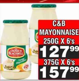 C&B Mayonnaise 250G X 6's