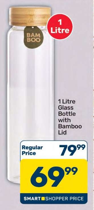 1 Litre Glass Bottle with Bamboo Lid