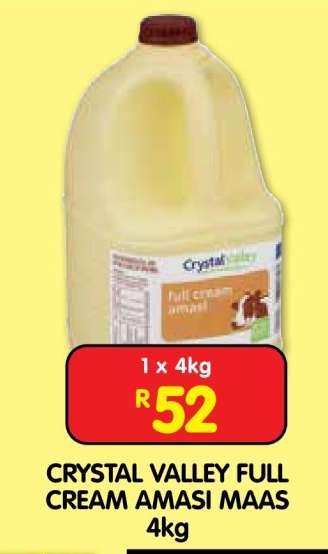 CRYSTAL VALLEY FULL CREAM AMASI MAAS 4kg