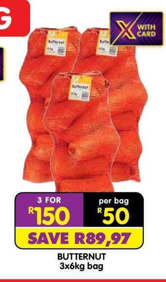 BUTTERNUT 3x6kg bag