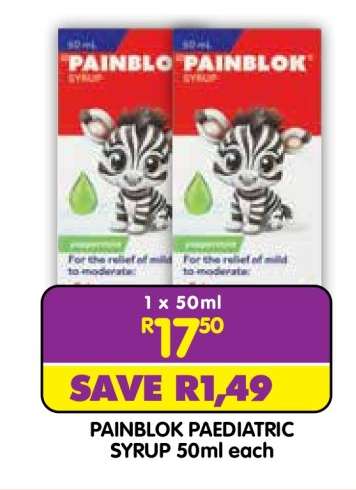 PAINBLOK PAEDIATRIC SYRUP 50ml each