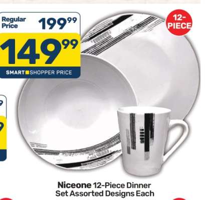 Niceone 12-Piece Dinner Set Assorted Designs Each
