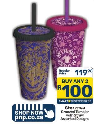 Stor 790ml Grooved Tumbler with Straw