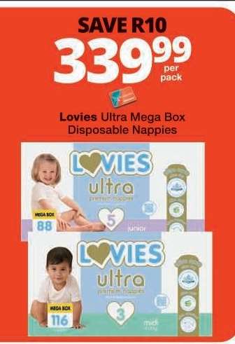 Lovies Ultra Mega Box Disposable Nappies