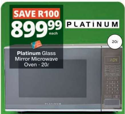Platinum Glass Mirror Microwave Oven