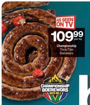 Championship Thick/Thin Boerewors