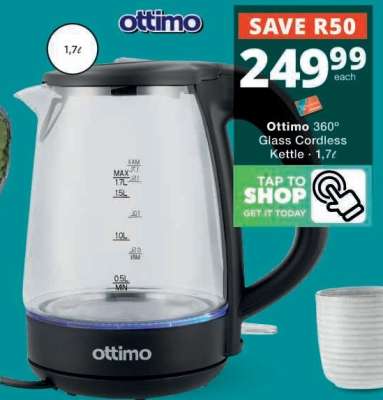 Ottimo 360° Glass Cordless Kettle