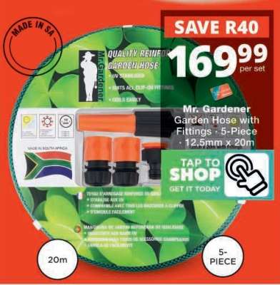 Mr Gardener Garden Hose with Fittings - 5-Piece