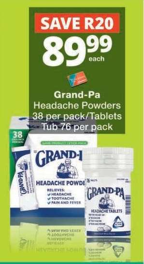 Grand-Pa Headache Powders/Tablets