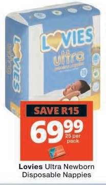 Lovies Ultra Newborn Disposable Nappies