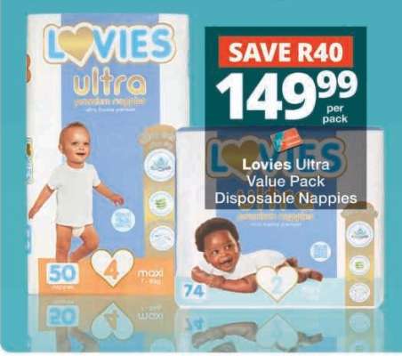 LOVIES ULTRA VALUE PACK DISPOSABLE NAPPIES