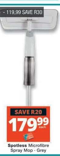 Spotless Microfibre Spray Mop - Grey