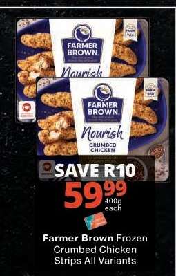 Farmer Brown Frozen Crumbed Chicken Strips All Variants