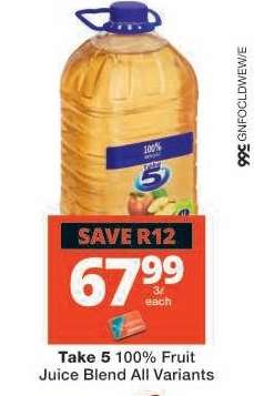 TAKE 5 100% FRUIT JUICE BLEND all variants
