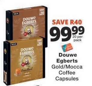 Douwe Egberts Gold/Mocca Coffee Capsules