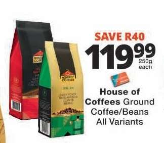 House of Coffees Ground Coffee/Beans