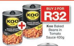 Koo Baked Beans in Tomato Sauce 400g