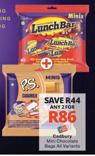 Cadbury Mini Chocolate Bags All Variants