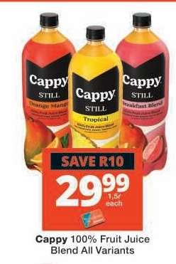 Cappy 100% Fruit Juice Blend All Variants