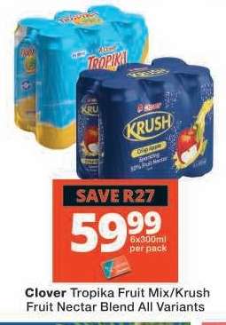 Clover Tropika Fruit Mix/Krush Fruit Nectar Blend All Variants