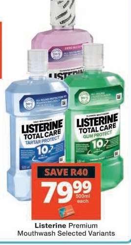 Listerine Premium Mouthwash Selected Variants