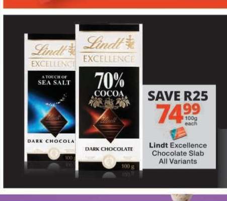 Lindt Excellence Chocolate Slab
