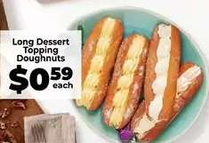 Long Dessert Topping Doughnuts
