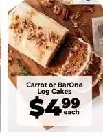 Carrot or BarOne Log Cakes