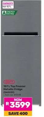 Defy 157 L Top Freezer Metallic Fridge
