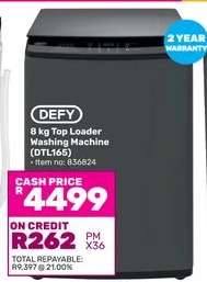 DEFY 8 kg Top Loader Washing Machine (DTL165)