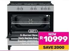 Defy 5 Burner New York Series Gas Cooker DGS902