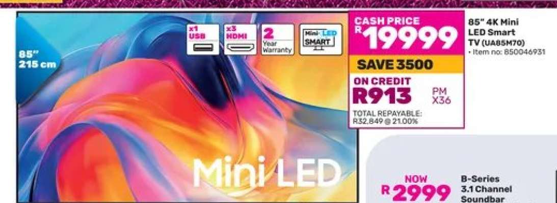 85" 4K Mini LED Smart TV (UA85H70)
