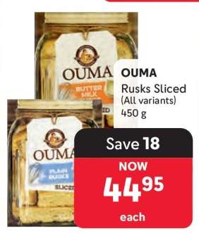 OUMA Rusks Sliced