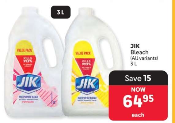 JIK Bleach (All variants) 3 L